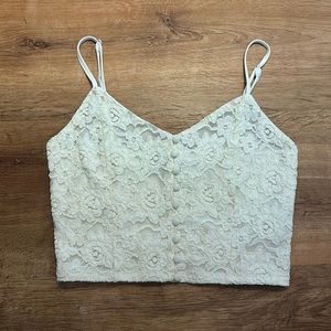 floral and sheer white tank top